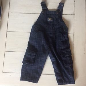 Osh Kosh B’Gosh Overalls in Navy Plaid 12 Month